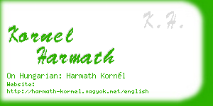 kornel harmath business card
